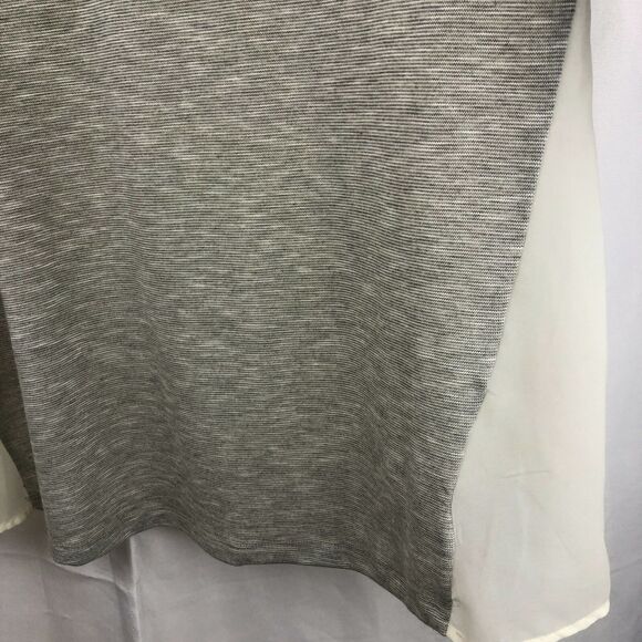 Forever 21 Plus Size 2X Womens Tunic Top 3/4 Sleeve Gray Flowy Sheer Back - Picture 8 of 10